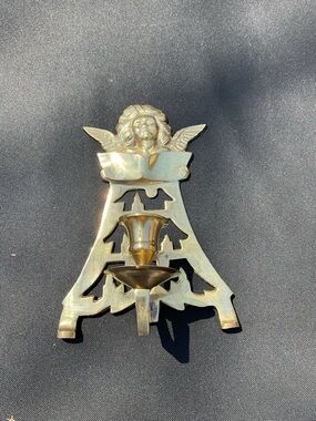 Brass Angel Wall Sconce Candle Holder